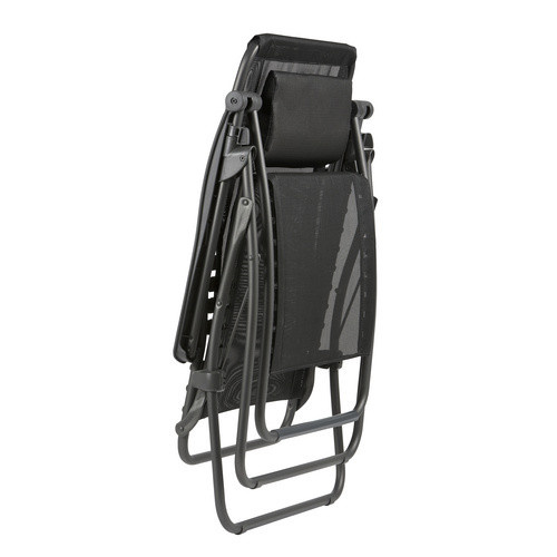 Lafuma Liege RSXA Batyline in Schwarz mit Armlehnen aus Textilene und pulverbeschichtetem Stahl, B/T/H: 88 x 68 x 115 cm - Bild 2