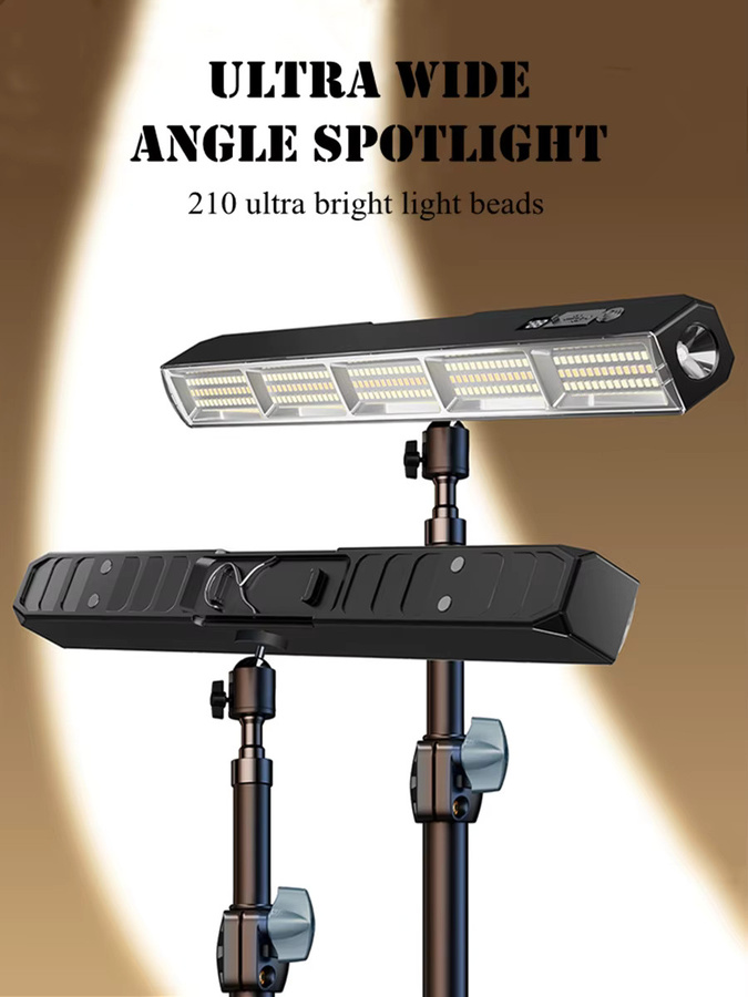 T-SUNRISE Tragbare LED Campinglampe mit Magnet und Akku, Schwarz, B/T/H: 22 x 31 x 41 cm - Bild 7