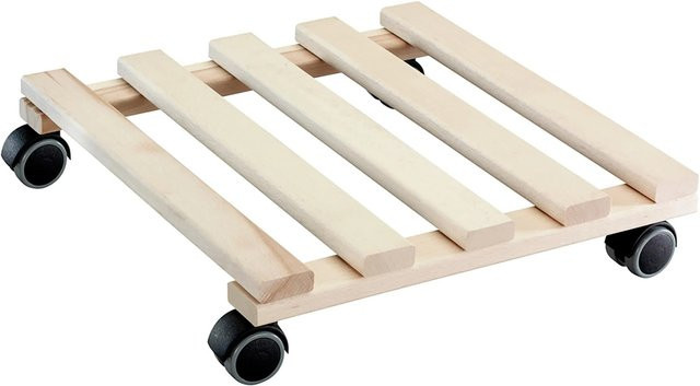 Wagner Kübelroller Paletti aus Buchenholz in Hellbraun, B/B: 34 x 34 cm - Bild 1