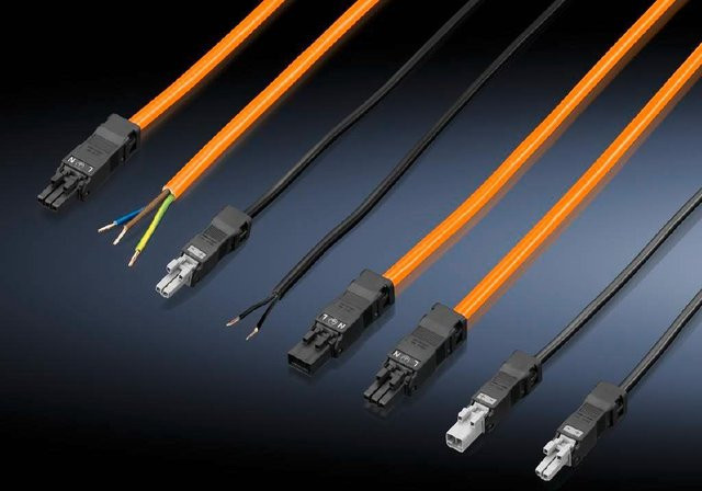 Rittal SZ LED System Light Anschlusskabel Stromkabel orange, Länge: 3,0 m, 5er Packung - Bild 1