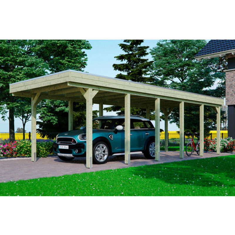 SKANHOLZ Carport Friesland in Grün, B x T: 314 x 860 cm, Firsthöhe: 241 cm, imprägniert - Bild 2