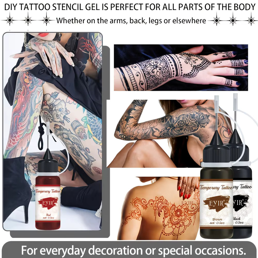EYIR Tattoo-Paste-Set, 7 Farben, Temporäre Tattoo-Paste - Bild 5