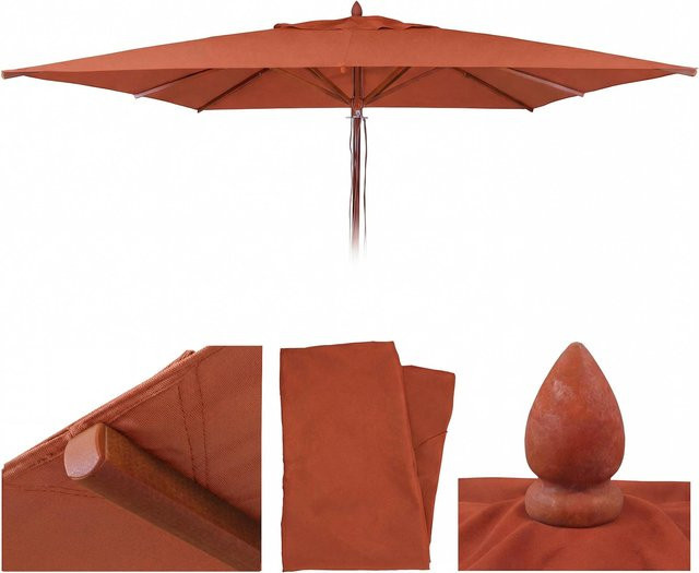 MCW Ersatz-Bezug für Gastronomie Holz-Sonnenschirm C57b, eckig, Polyester, Farbe: Terrakotta, B/T/H: 400 x 400 x 0 cm - Bild 1