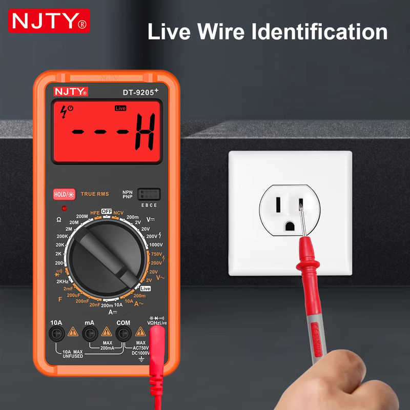 NJTY DT-9205+ Digitales Multimeter mit manueller Bereichswahl für Spannung, Strom, Widerstand und Frequenz - Bild 2