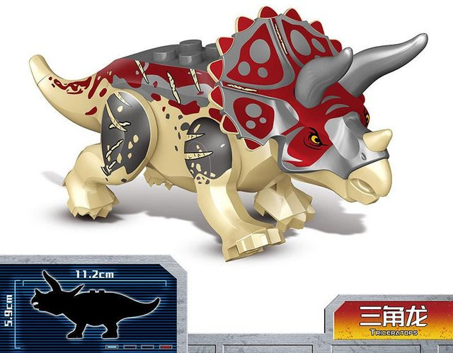 TOY LION Jurassic Dinosaurier Welt Zoo Tyrannosaurus Bausteine, 8-teiliges Set, grau, ab 6 Jahren - Bild 1