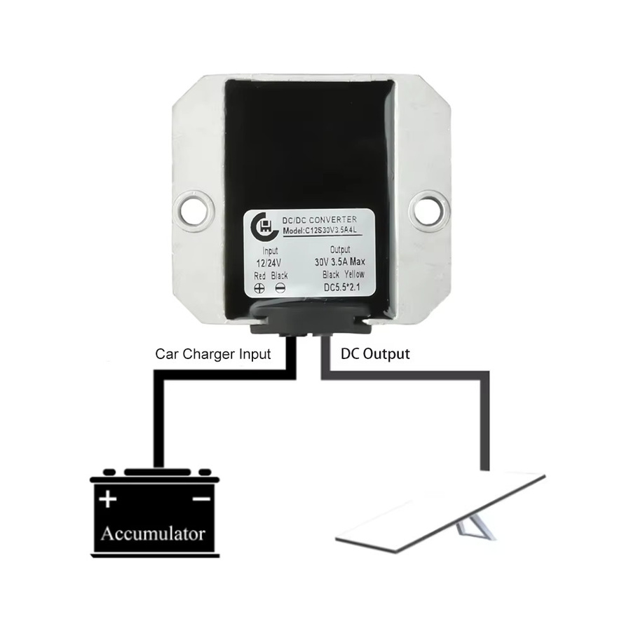 Aideepen Mini Boost Converter IP68 Wasserdichter Spannungsregler DC 12V/24V zu DC 30V 3,5A mit Zigarettenanzünder für Wohnmobile und Schiffe - Bild 2