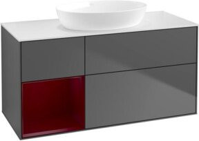 V&B Waschtischunterschrank Finion in Anthrazit mit Regal, Breite: 120 cm, Tiefe: 50,1 cm, Höhe: 50,1 cm - Bild 1