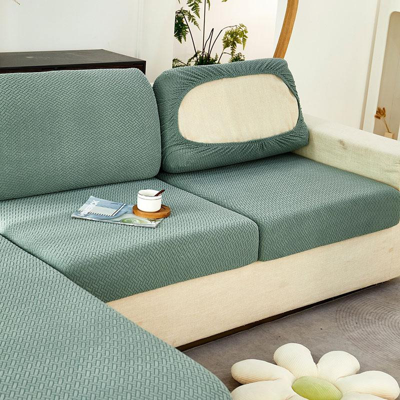 LEVIVEI Jacquard-Sofa-Kissenbezug, dehnbar und rutschfest, weiß, Breite: 50 cm bis 63 cm - Bild 3