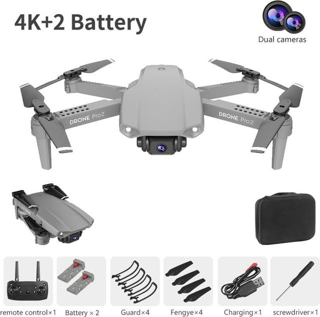 LYZRC E99PRO 4K FPV Mini Drohne mit HD Kamera, faltbarer RC Quadcopter mit Schwerkrafterkennung, Auto-Folgefunktion und Echtzeitübertragung, Grau und Schwarz, inklusive 2 Akkus - Bild 1