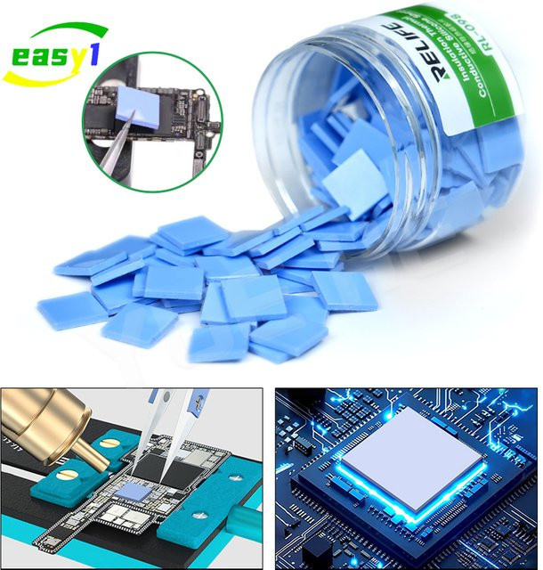 RELIFE RL-098 Wärmeisolierende Silikonfolie in Blau für Motherboard CPU IC GPU Reparatur, 100 Stück - Bild 1
