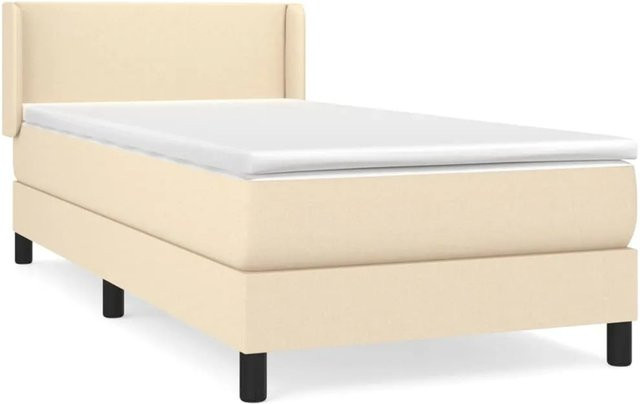 vidaXL Boxspringbett mit Matratze in Beige, Hybrid-Design mit Taschenfederkern, B/T: 80 x 200 cm - Bild 1