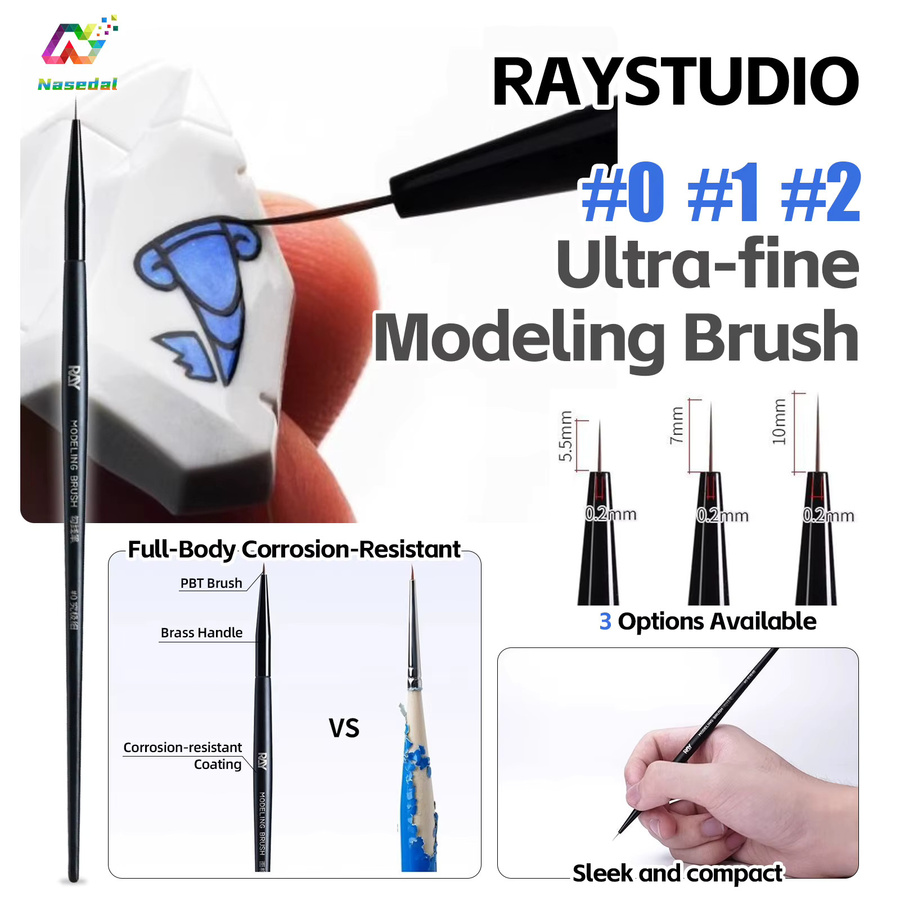 RAYSTUDIO Ultrafeine Modellierpinsel Schwarz für Gundam-Modelle und DIY-Figuren zur präzisen Detaillierung - Bild 5