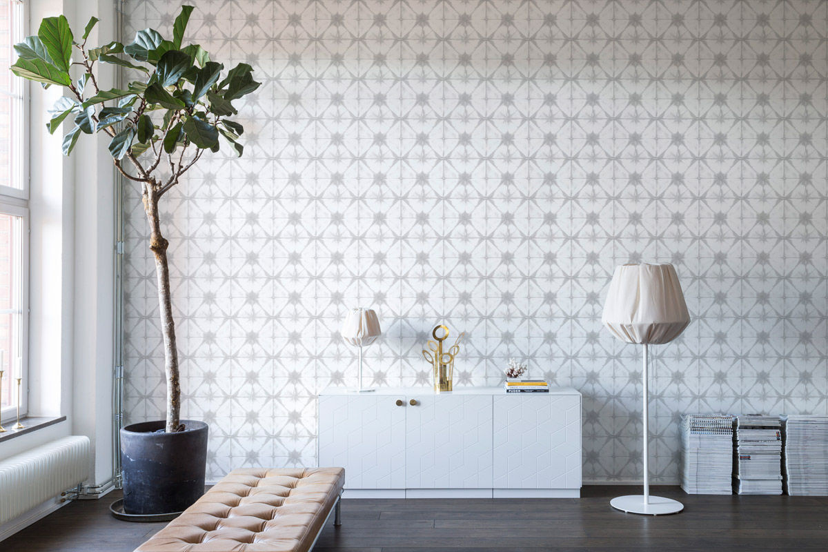 Rebel Walls Mural Paper Kaleidoscope Light in Grau, B/H: 364,5 x 270 cm - Bild 2