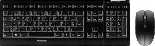 Cherry B. Unlimited 3.0 Funk Tastatur und Maus Set, QWERTZ Deutsch, Schwarz - Bild 1