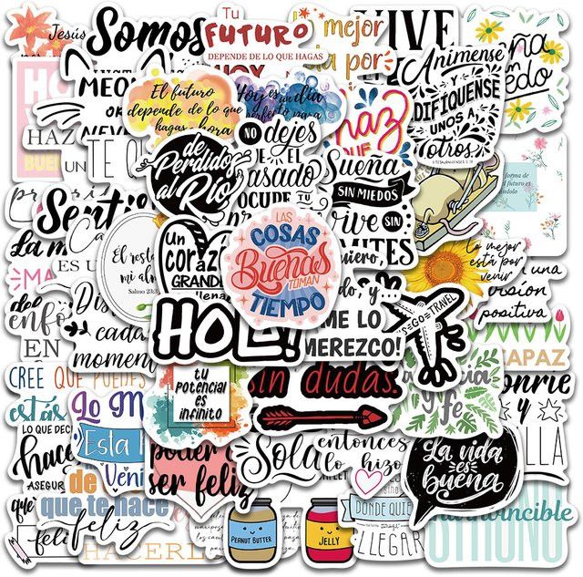 Charile Spanische Inspirierende Cartoon-Graffiti-Aufkleber Multicolor Motivationsaufkleber für Laptop und Gepäck - Bild 1