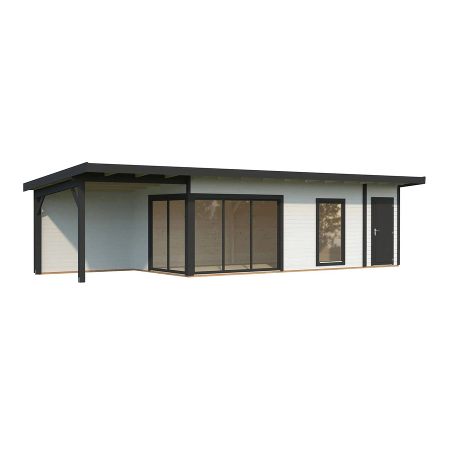 Palmako Holz-Gartenhaus Andrea mit Pultdach aus Fichte in Weiss oder Anthrazit B/T: 1060 x 300 cm - Bild 2