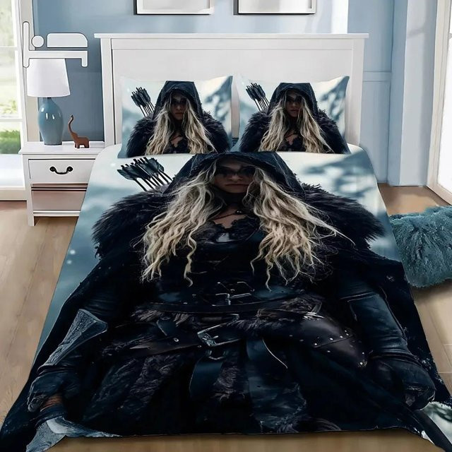 Bettwäsche Set Monika Chen Wikinger Wolf Keltisches Symbol Schwarz B/H: 200 x 200 cm - Bild 1