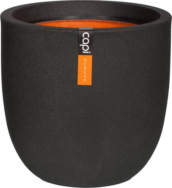 Capi Jardiniere Urban Smooth rund Schwarz Durchmesser: 43 cm, Höhe: 41 cm - Bild 1