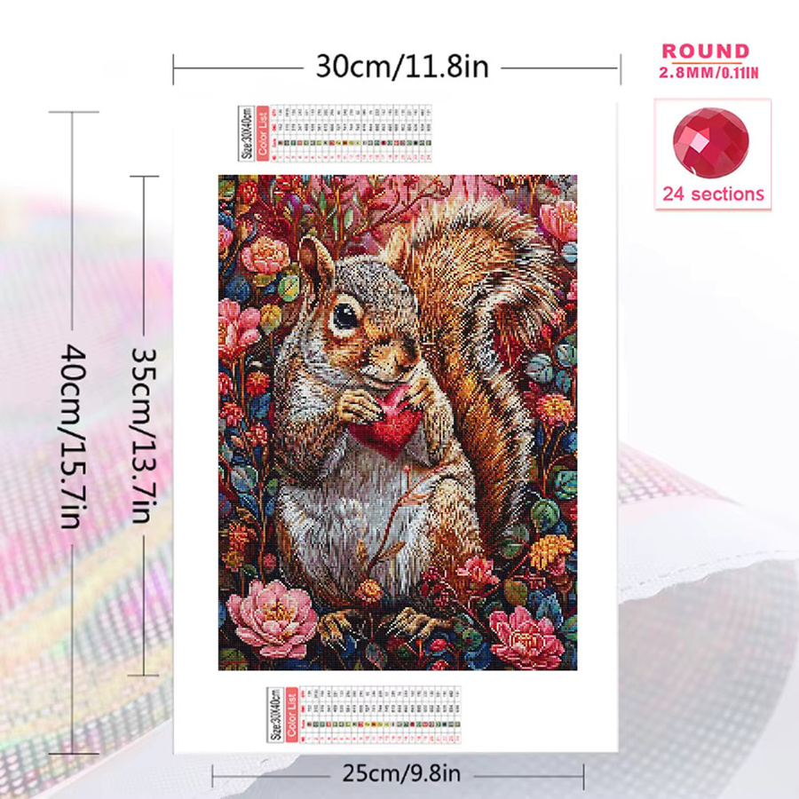 Evershine Diamant-Gemälde Eichhörnchen DIY Diamant-Mosaik mit Strasssteinen für Anfänger und Kinder - Bild 2