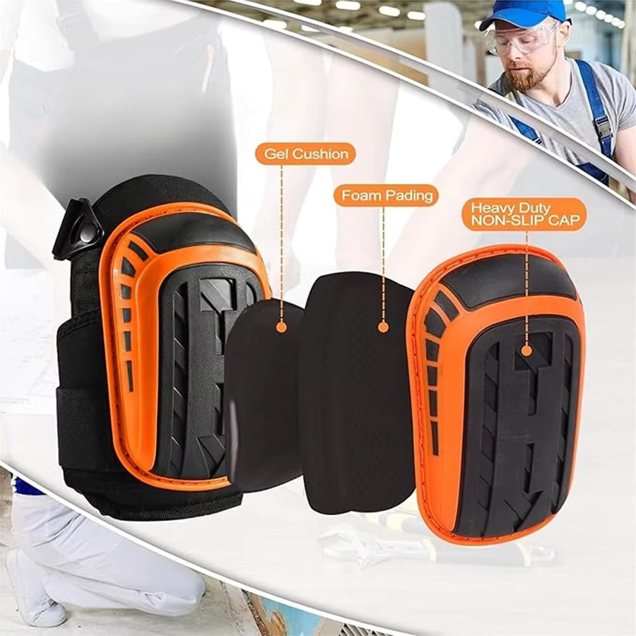 Arbeits-Knieschützer mit Komfort-Schaumgel in Orange für Bau und Gartenarbeit - Bild 6