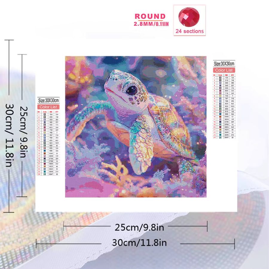 YUTTEE Diamant-Stickerei Kit Schildkröte Cartoon Mosaik-Malerei Multicolor - Bild 2