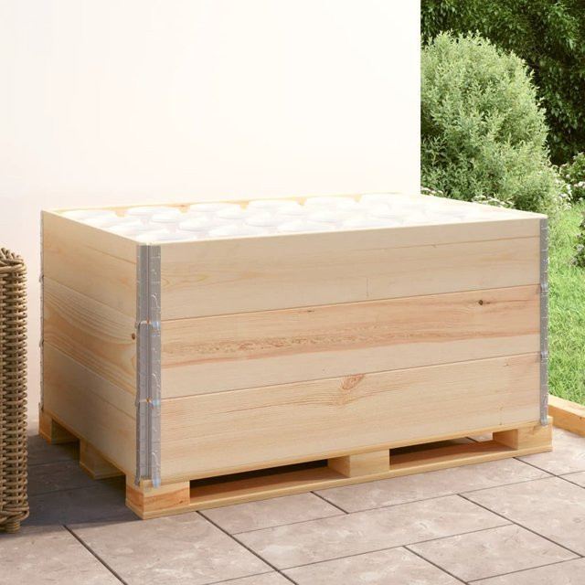 3er Set Palettenaufsätze aus Massivholz Kiefer in Braun, B/T: 80 x 120 cm - Bild 1