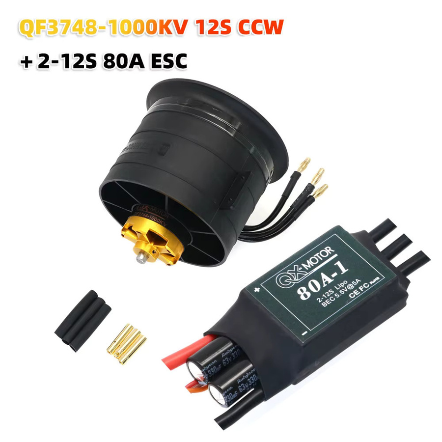 QX-MOTOR 80mm EDF 12-Blatt Impeller, Bürstenloser Motor, Schwarz - Bild 2
