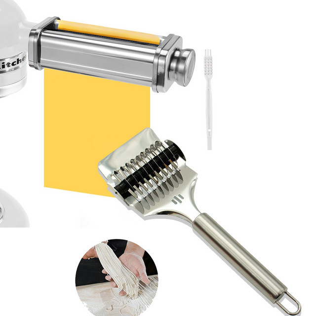KitchenAid Nudelwalze aus Edelstahl in Silber zum Herstellen von Spaghetti und Fettuccine für Standmixer - Bild 1