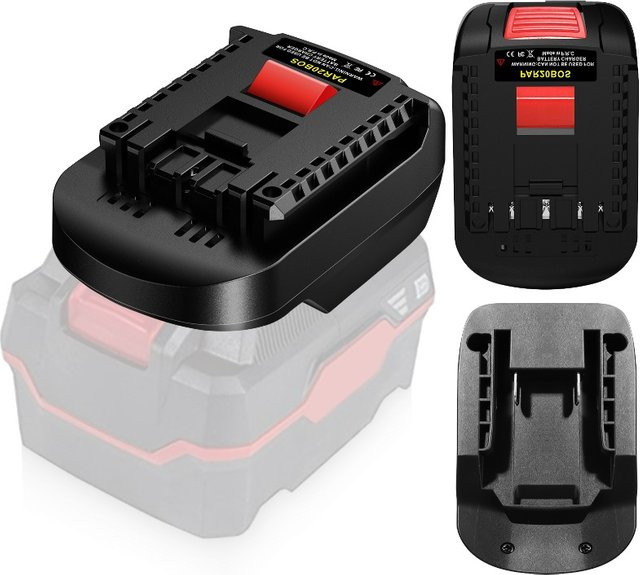 ALASICKA Akku-Adapter PAR20BOS in Schwarz zur Nutzung von Parkside 20 V Li-Ionen-Akkus mit Bosch BAT 18 V Li-Ionen-Elektrowerkzeugen - Bild 1