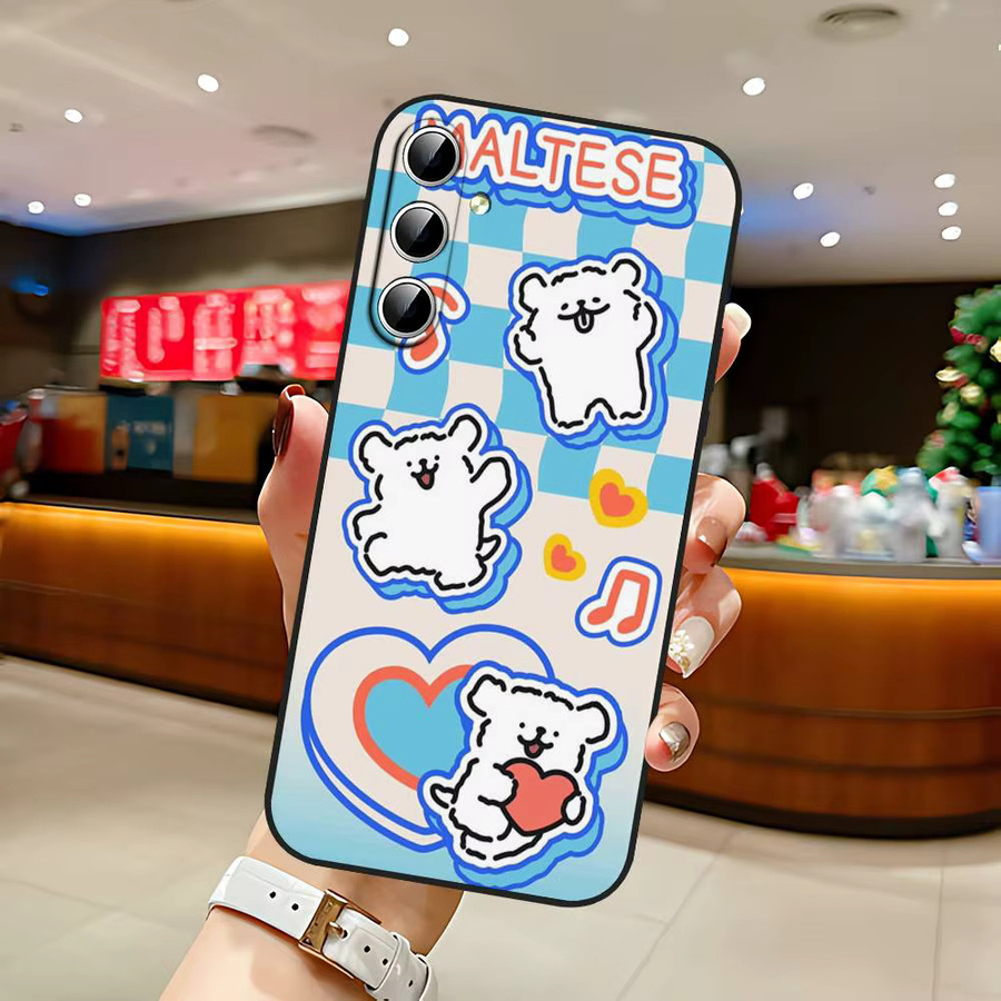 Mesuca Handyhülle mit Cartoon-Welpen-Malteser Design für Samsung Galaxy S21 S22 S23 S24 S25 S26 Ultra FE Plus 5G A52S Soft Cover Multicolor - Bild 5