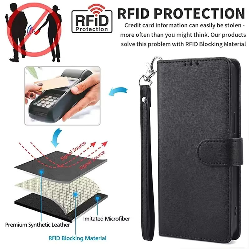 Euti Flip-PU-Leder Schutzhülle mit Riemen und Standfunktion für OnePlus 5 5T 6 6T 7 8 7T 9 10 Pro 8T 9R 9RT 11 12 5G in Rot - Bild 4