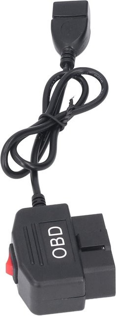 VehicleKit OBD Stromadapterkabel mit Schaltertaste für ACC Modus und Niederspannungsschutz, Schwarz, Länge: 48 cm - Bild 1
