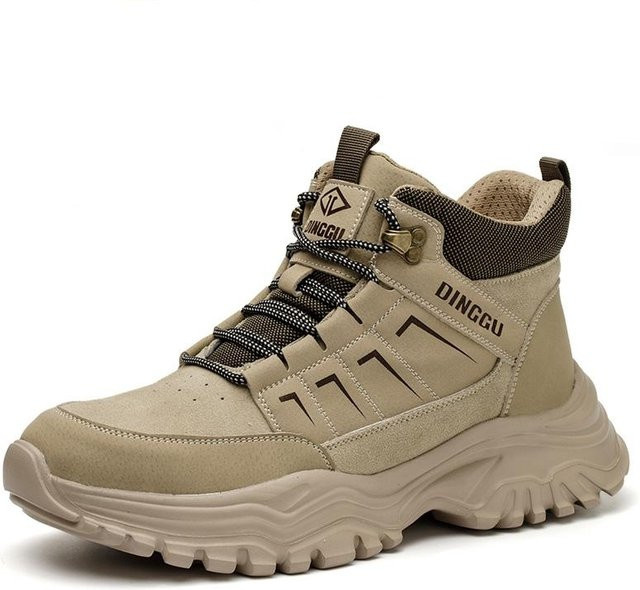 Leichte Arbeitssicherheitsstiefel für Herren in Beige, unzerstörbar, bruchsicher und durchstichsicher mit Stahlkappe, Größe 39 - Bild 1