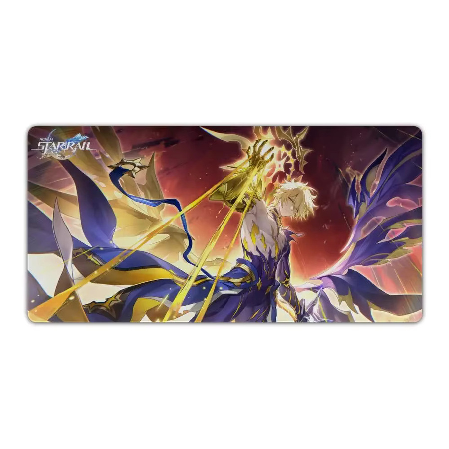 Honkai Star Rail Phainon XXL Mauspad mit HD Art Design, rutschfeste Schreibtischunterlage für Gamer, B/B: 90 x 40 cm, Schwarz/Mehrfarbig - Bild 4