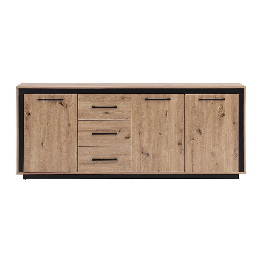 Vente-unique Sideboard Nalamane aus MDF in Naturfarben, Schwarz und Braun, Breite: 180 cm - Bild 2