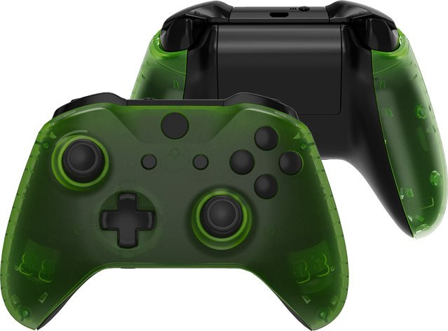 eXtremeRate Frontgehäuse Frontplate Fix Kits für Xbox One X & One S Controller Modell 1708 Clear Series Transparent Grün - Bild 1