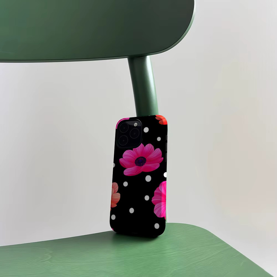 CaseLumi Matte Bumper Schutzhülle mit MagSafe Kompatibilität und Polka Petals Design für iPhone 17 16 15 14 13 Pro Max in Multicolour - Bild 6