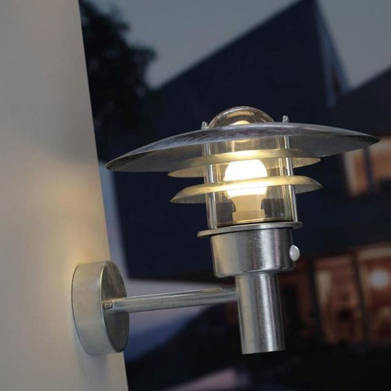 Nordlux Lønstrup 32 Wandleuchte mit Bewegungsmelder aus verzinktem Stahl in Silber, E27 - Bild 2