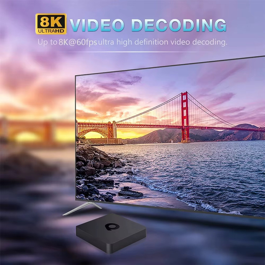 Android 16 Smart TV Box H313 Q1 mit 8GB RAM und 256GB Speicher, 8K Video HDR10+, 5G Dual WLAN, Bluetooth 5.4 und Sprachfernbedienung, Schwarz - Bild 4