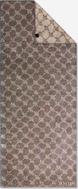 Joop! Living Saunatuch Cornflower in Graphit und Beige aus flauschiger Baumwolle mit floralem Design - Bild 1