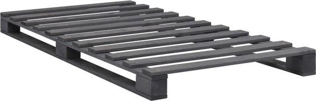 vidaXL Palettenbett aus Kiefer Massivholz in Grau, B/T/H: 100 x 200 cm - Bild 1