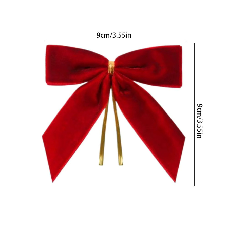 24er Set bunte Samt-Weihnachtsschleifen zur Dekoration für Weihnachtsbaum und Geschenkverpackungen - Bild 3