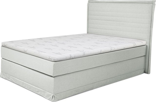 Boxspringbett SANSIBAR Langeoog in Grau, Polsterbett mit Bonell-Federkern und Stoffbezug, B/T: 140 x 200 cm - Bild 1
