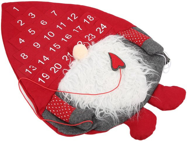 GoolRC Weihnachtskalender mit Weihnachtsmann-Design in Weiß und Rot aus Textil - Bild 1