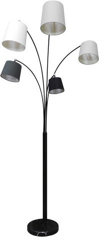SalesFever Bogenstandleuchte modern aus Metall und Stoff mit E14 Fassung, Höhe: 213 cm - Bild 1
