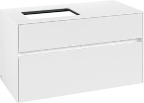 V&B Waschtischunterschrank Collaro mit WT links, Farbe Weiß matt, B/T/H: 100 x 54,8 x 50 cm - Bild 1