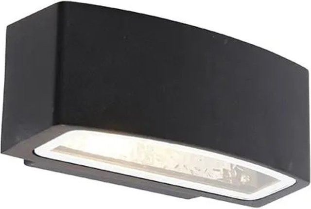QAZQA Latina Moderne Außenwandleuchte Schwarz aus Edelstahl und Glas mit IP44 Schutz und Up-Down Lichteffekt - Bild 1
