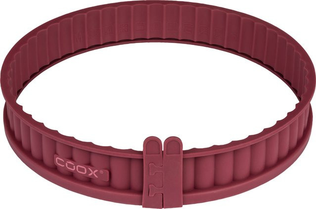 COOX Silikon-Quicheform mit Glasboden, rund, Rot, Durchmesser: 26 cm - Bild 1
