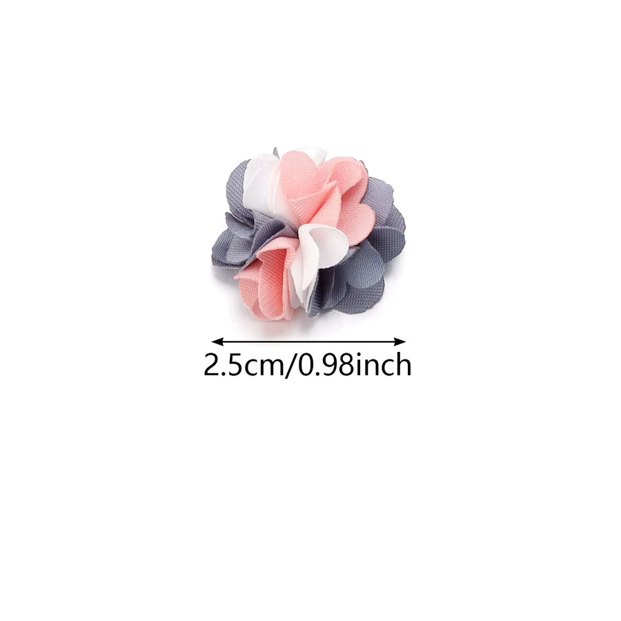 10 Stück handgefertigte Stoff-Blumen in Gelb und Multicolour, 2,5 cm Durchmesser, Textil-Dekoration für DIY-Projekte und Hochzeiten - Bild 6