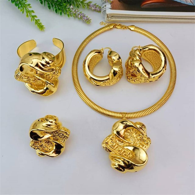 Emma Schmuck-Set, Halskette, Anhänger, Ohrringe, Gold, Damen - Bild 1